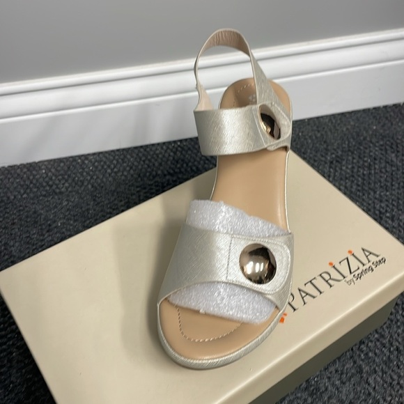Patrizia Dade dress sandals heels NWT/ box Bone Gold Neutral Wedding Open Toe - Picture 4 of 7